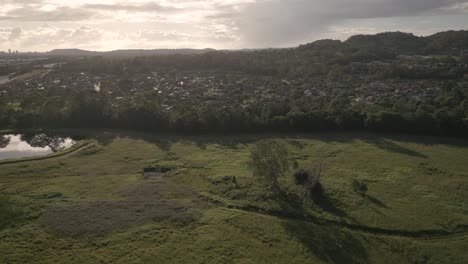 Aerial-over-Mudgeeraba,-Gold-Coast,-Australia