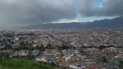 South-area-view-of-Bogota,-view-of-Monserrate-and-the-city-center