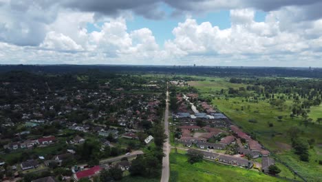 Drone-video-of-a-suburb-in-the-west-of-Harare,-Zimbabwe