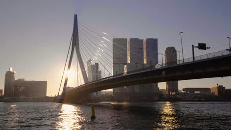 Rotterdams-Stolz;-Die-Erasmusbrücke-Und-Die-Skyline