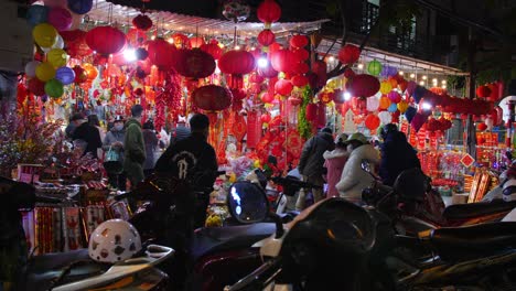 Static-shot-of-an-oriental-shop-selling-lanterns-for-the-new-years-in-Lang-Son