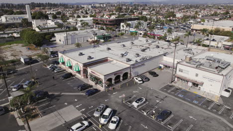 A-Low-Drone-Shot-of-the-Star-Ballroom-Dance-Studio-Crime-Scene-in-Monterey-Park-the-Morning-after-the-Mass-Shooting