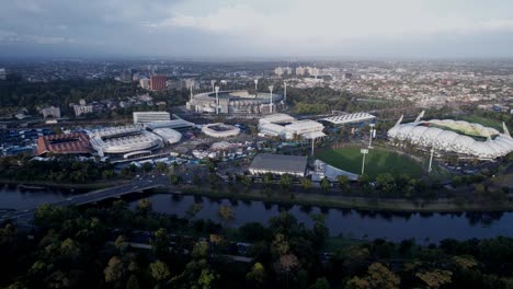 Melbourne-Tennis-and-sports-precinct-aerial-Australian-Open-daytime