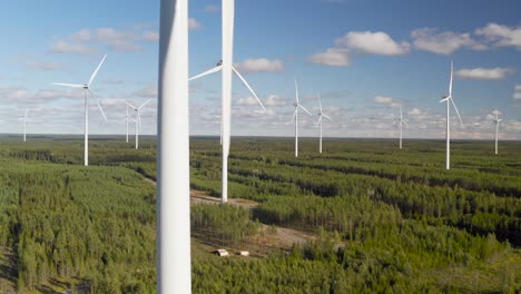 Jib-up-close-up-of-a-wind-turbine-in-the-middle-of-a-wind-farm-landscape-in-Europe