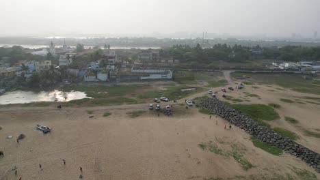 Playa-Al-Anochecer-En-Las-Cercanías-De-Tamil-Nadu