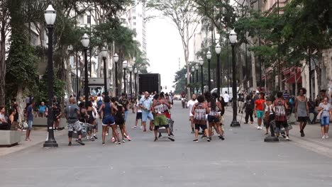 black-movement-street-block,-rehearsing-for-carnival-parade,-with-drums