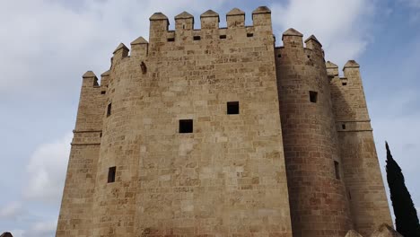 Impressive-ancient-fortress-of-Cordoba-against-a-blue-summer-sky