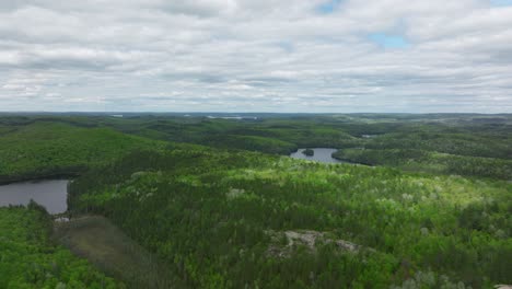 Algonquin-Provincial-Park,-Drohne-Steigt-Herab.-Ontario,-Kanada