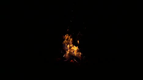 camp-fire-with-sparks-and-ember-in-slowmotion-at-night