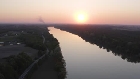Beautiful-landscape-and-areal-drone-footage-of-sunset