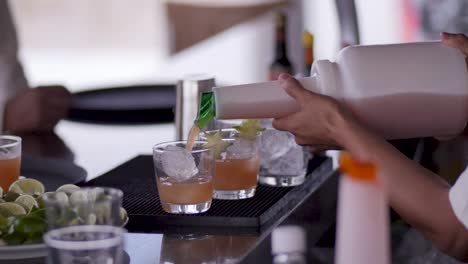A-Bartender-Pouring-Drinks-at-a-resort-Bar