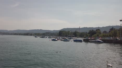 Suiza-Lago-Zurich-Con-Vista-Panorámica-Y-Hermosa-Naturaleza-En-El-Centro-De-La-Ciudad