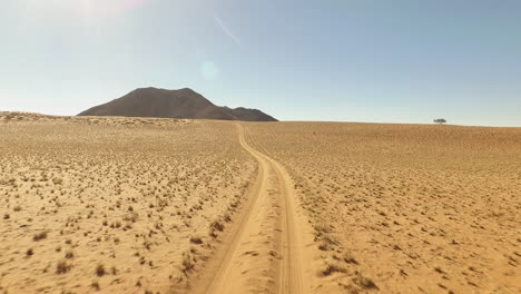 Long-empty-desert-track-in-Namibia