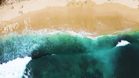 Top-view-of-Bali-Indonesia-beach-above-bird's-eye-view