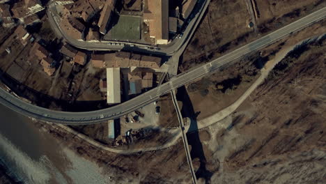 4K,-Symmetric-Zenithal-Aerial-Drone-view-of-historical-village