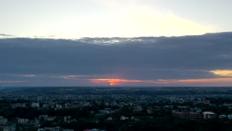 Sunset-in-Kaunas,-Lithuania
