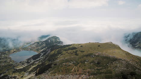 Panoramic-view-from-Haramiyata-peak-located-next-to-the-Seven-Rila-Lakes-in-Rila-Mountain,-Bulgaria