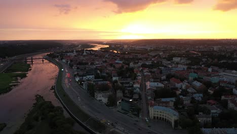 Kaunas-old-town-in-dramatic-summer-evening