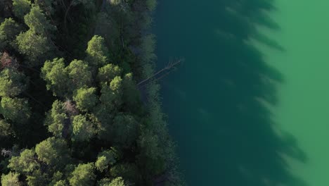 Green-lake,-drone-aerial-view.-Lithuania