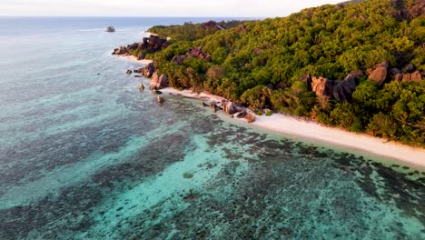 Seychelles-La-Digue-Sunset-Beach-Rocks-Aerial-Drone11.mp4