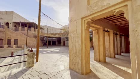 Ancient-Structures-Of-Al-Fahidi-Neighborhood-In-Old-Dubai,-United-Arab-Emirates