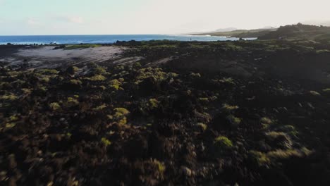 Duro-Terreno-Costero-Rocoso-De-La-Isla-De-Lanzarote,-Vista-Aérea-De-Drones-De-Baja-Altitud