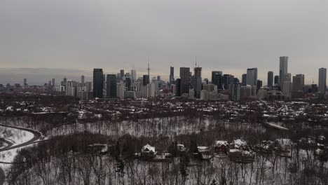 Rise-Up,-Push-In-shot-with-a-drone-of-the-Toronto-skyline-from-Rosedale