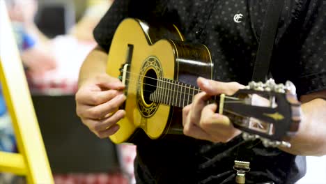 Cavaquinho-Spieler-Beim-Konzert,-Panoramaflugzeug,-Video