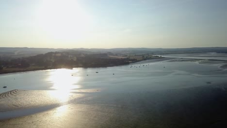 An-aerial-scenic-view-of-the-beautiful-shores-near-the-coastal-village-of-Lympstone