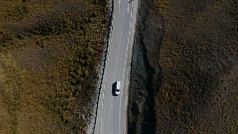 Drone-shot-of-New-Zealand-road-TOP-DOWN-SHOT-with-CARS