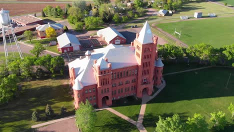 Aerial-view-of-castle-church-in-Colorado