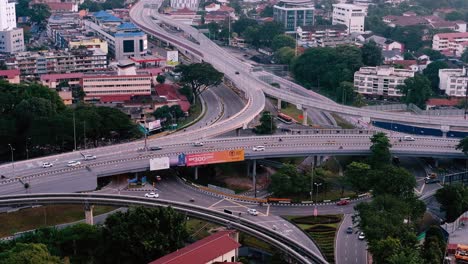 Cars-driving-on-Highway-Aerial-View