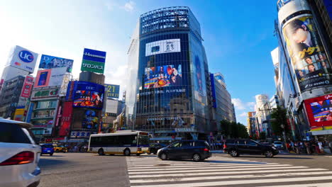 Tokyo-Japan---Circa-Time-2018-lapse-of-Shibuya-traffic-in-Tokyo,-Japan-during-the-day