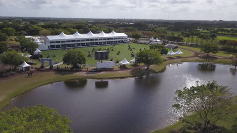 Aerial-footage-of-equestrian-parks-in-Wellington,-Florida