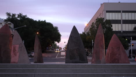 Nordsegel-Skulptur-Geelong,-östlicher-Strand