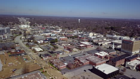 Aerial-looking-North-from-downtown-in-High-Point-North-Carolina