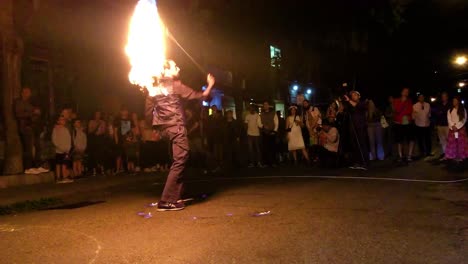 Intense-Fire-Dancing,-Kensington-Market