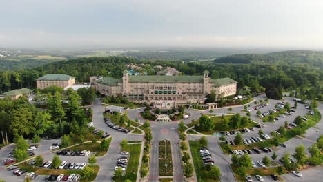 Aerial-of-majestic,-historic-famous-Hotel-Hershey