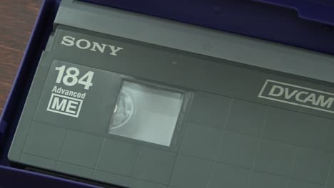 Sony-Dvcam-kassette-In-Der-Offenen-Kastennahaufnahme
