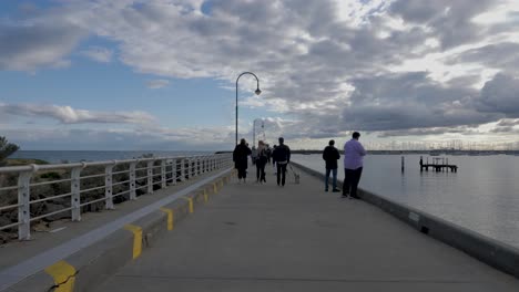 Muelle-De-St-Kilda,-Melbourne-Australia-Melbourne-Cbd-Vista-Del-Horizonte-Desde-El-Muelle-De-St-Kilda-Playa-De-St-Kilda,-Atracción,-Melbourne