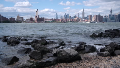 A-ferry-Boat-churns-up-the-East-River-in-New-York-City