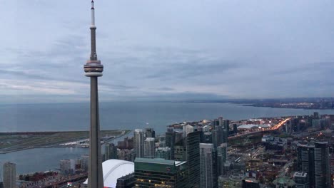 Vista-Matutina-De-La-Ciudad-De-Toronto-Horizonte-Suroeste-Y-Lago-Ontario