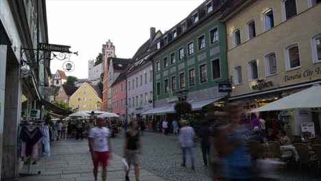 Füssen-Deutschland,-Circa:-Zeitraffer-Altstadt-In-Füssen-Stadt-In-Deutschland