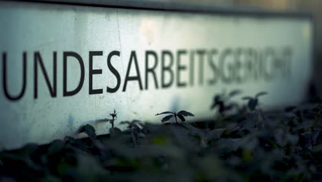 German-sign-reading-"Bundesarbeitsgericht"-that-means-"Federal-Labor-Court"-highest-labor-court-in-Germany