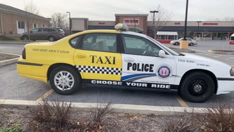 Half-cop-car,-half-taxi-gives-public-service-message-from-district-attorney-office-about-cost-of-drunk-driving