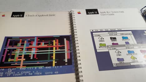 Primer-Plano-De-La-Guía-Del-Usuario-Del-Disco-Del-Sistema-Apple-Iigs,-Libros-De-Referencia-Antiguos-De-Apple-Iigs-De-La-Era-Informática-Doméstica