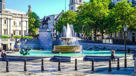 London-England,-circa-:-timelapse-Trafalgar-Square-in-London-City,-England,-UK