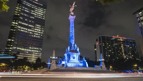 Timelapse-En-La-Noche-Señaló-Al-ángel-De-La-Independencia