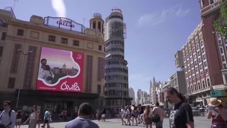 Vista-De-Plaza-Callao,-Metro-Y-Capitolio-En-Madrid