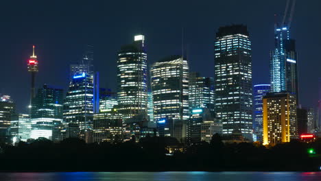 Timelapse-Nocturno-En-Sydney,-Australia